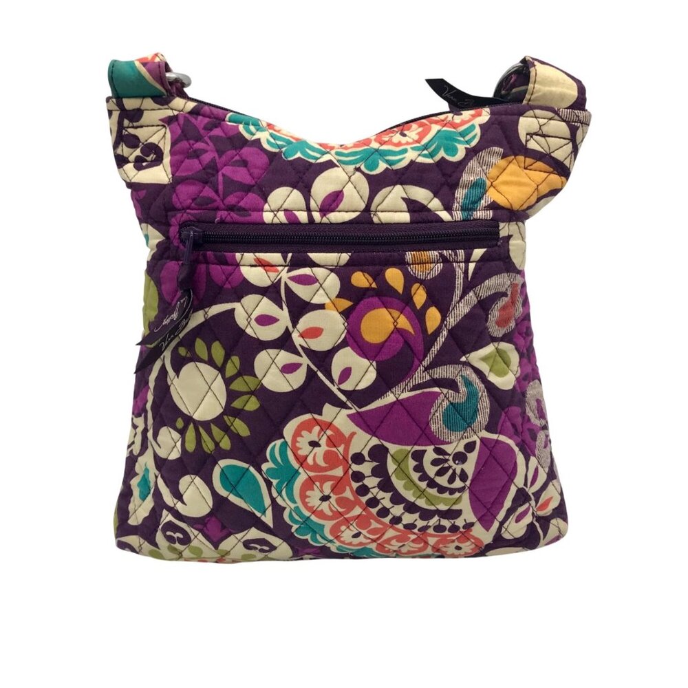 Vera Bradley Plum Crazy Fabric Pattern Shoulder Bag And Wallet